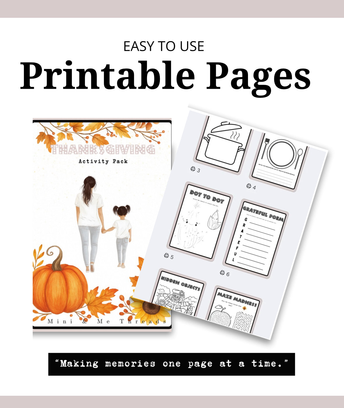Printable Thanksgiving fun pack