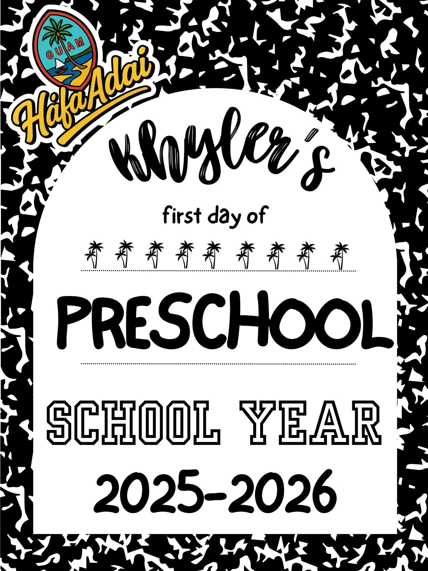 Guam First day of school signs