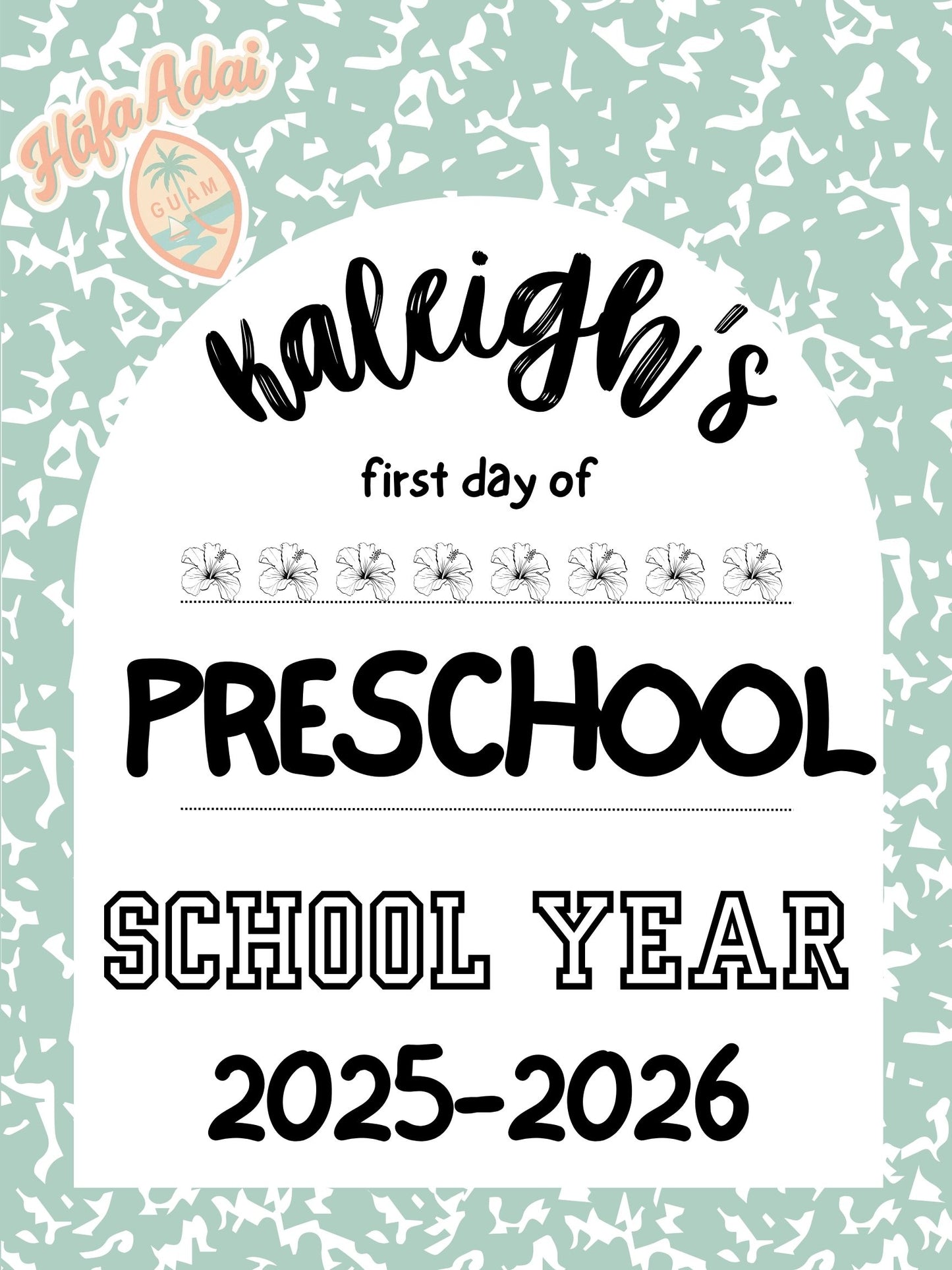 Guam First day of school signs