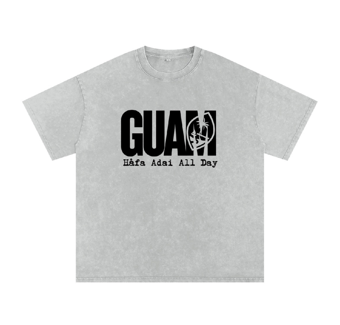 Guam (Adult) Snow Washed Oversized Cotton T-Shirt