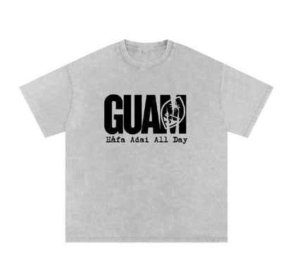 Guam (Adult) Snow Washed Oversized Cotton T-Shirt