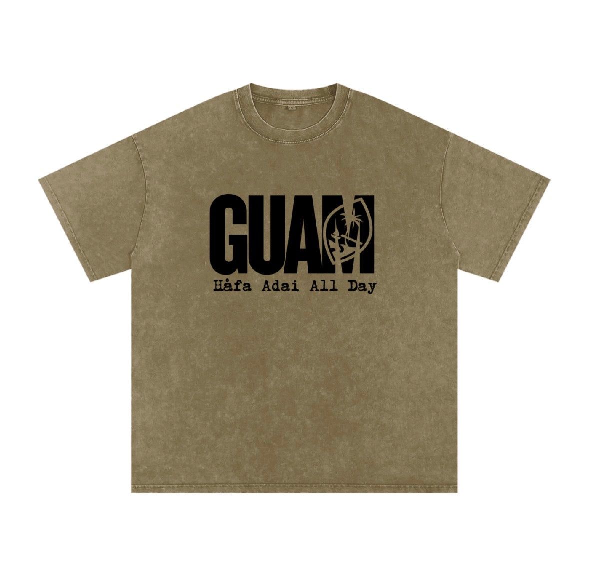 Guam (Adult) Snow Washed Oversized Cotton T-Shirt