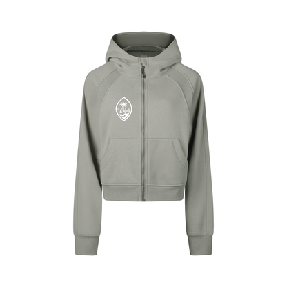 Cropped Zip-Through Hoodie