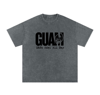 Guam (Adult) Snow Washed Oversized Cotton T-Shirt