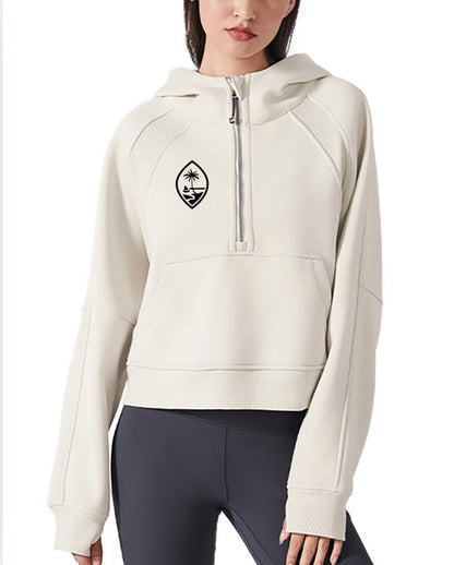 Cropped Half-Zip Hoodie