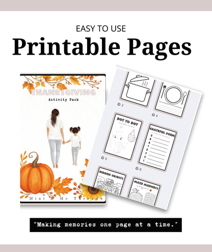 Printable Thanksgiving fun pack