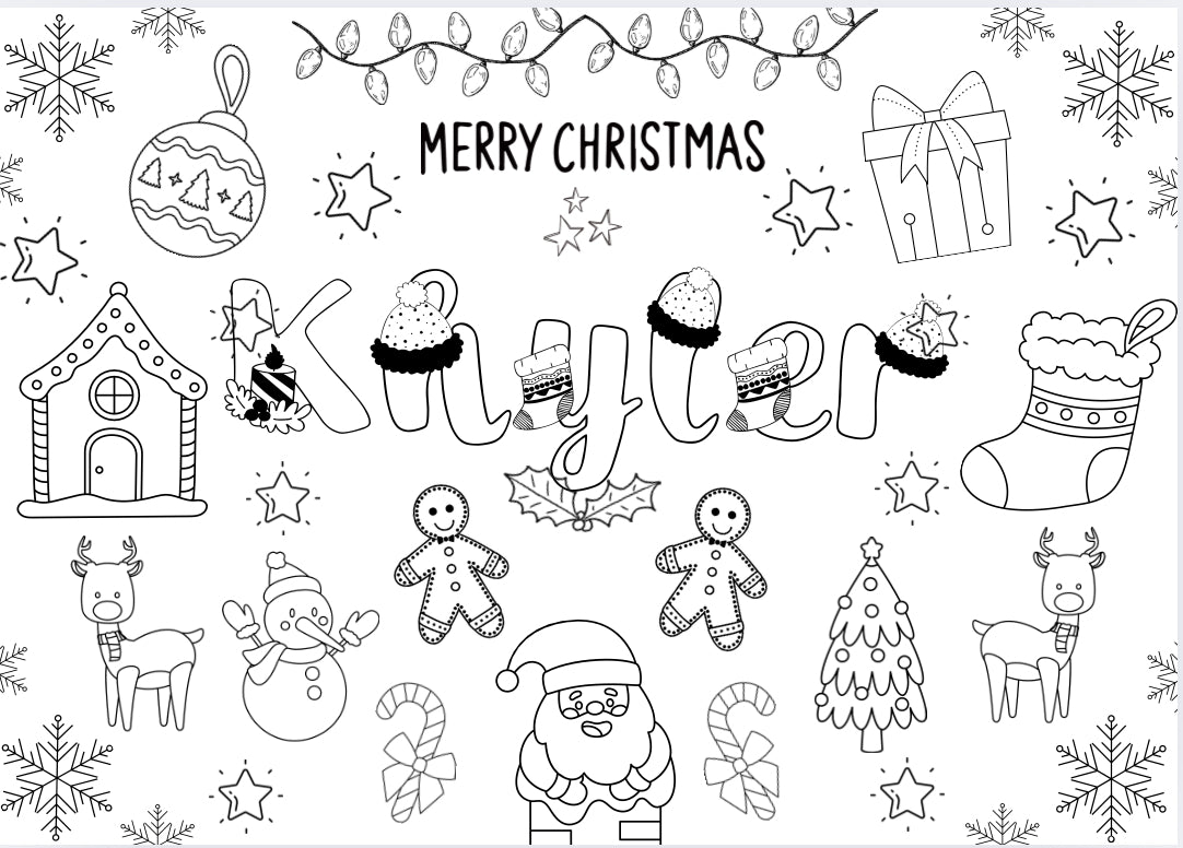 Personalized Christmas Coloring Page – Custom Name Holiday Activity for Kids
