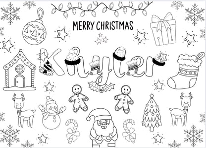 Personalized Christmas Coloring Page – Custom Name Holiday Activity for Kids