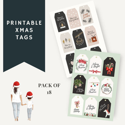 🎁 Mini & Me Printable Holiday Gift Tags (Free Download)