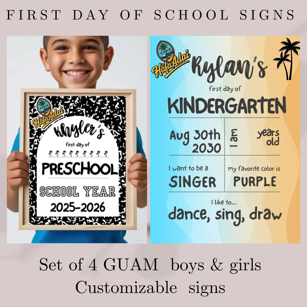 Guam First day of school signs